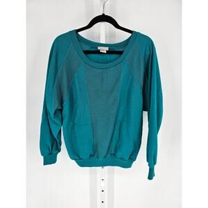 Beeline Women's Teal Long Sleeve Knitted Acrylic Round Neck Casual Top Size M